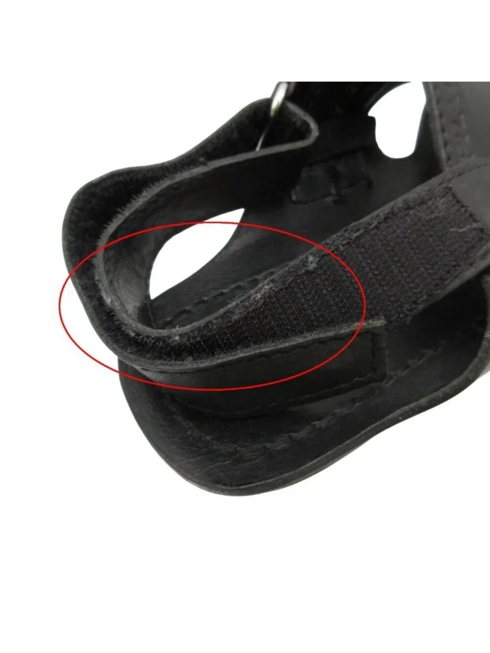 Prada Sandals Logo Leather Shoes Black 7